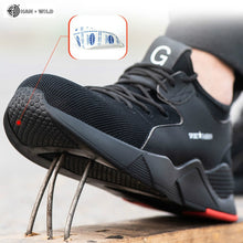 Load image into Gallery viewer, Male Steel Toe Work Safety Shoes Men Boots Breathable Outdoor Casual Sneaker Anti-smashing Piercing Work Safety Boot Mens